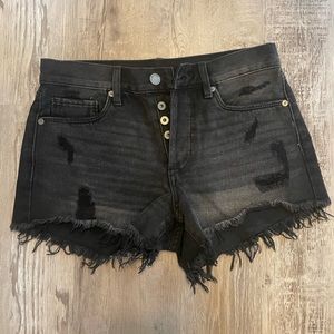 NWOT BlankNYC button fly faded black cutoff shorts size 26